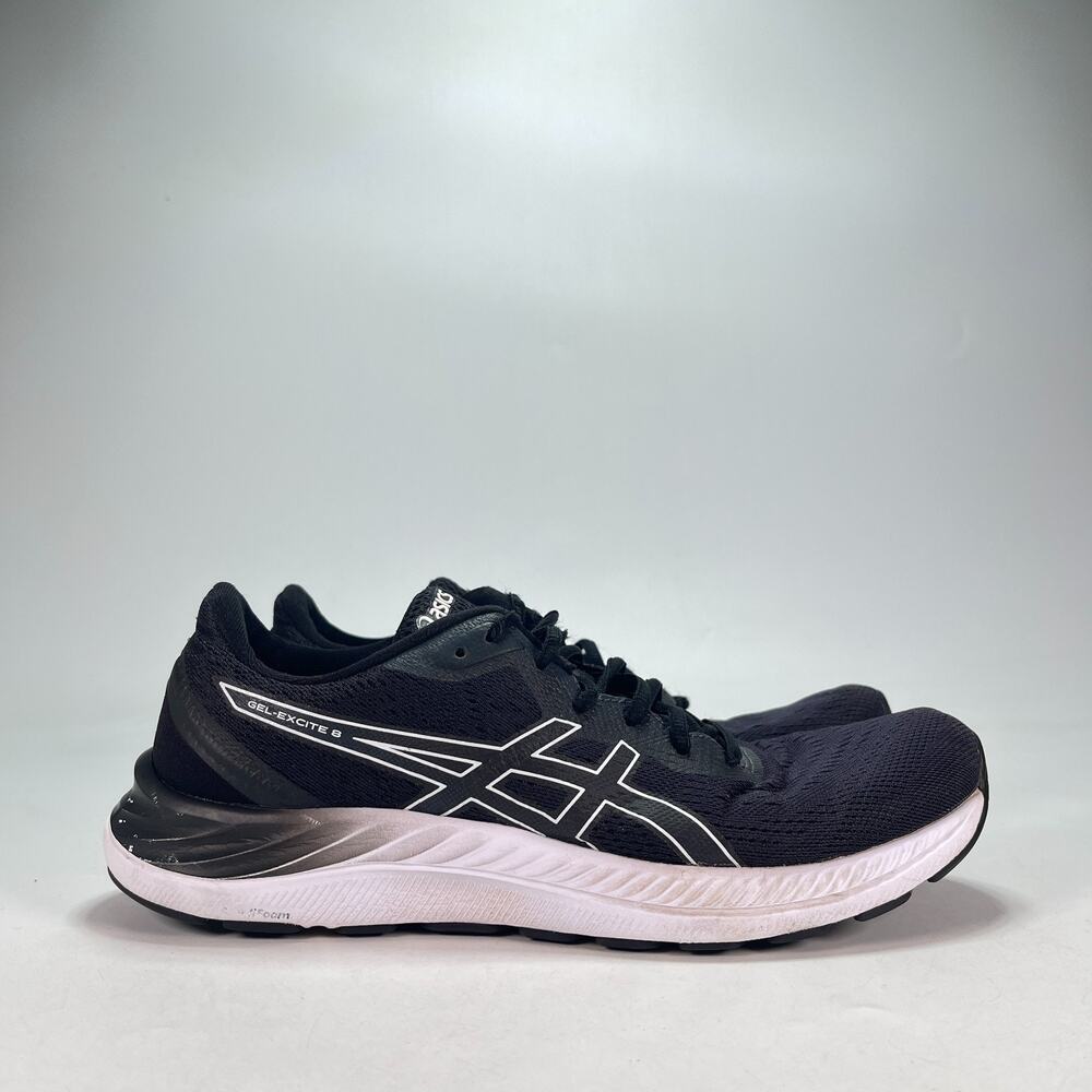 ASICS Gel-Excite 8 Black White Running Shoes 1012A916 Women's Size 11.5 Men's 10